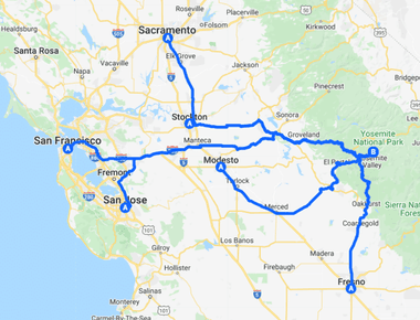 Yosemite 1-Day Itinerary Map - A Visual Guide for Quick Trips